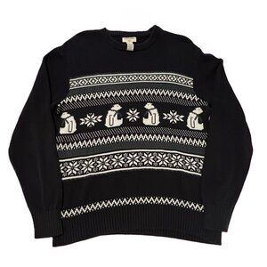 VTG Nordic Fair Isle Grandpacore Docker's Cotton Pullover Sweater Men's size Med